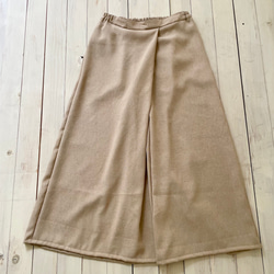 □再販リネンライクナチュラルワッシャーロングワイドパンツ　フラックス★ポケット付  丈調節可能　吸水、速乾、イージーケア 13枚目の画像