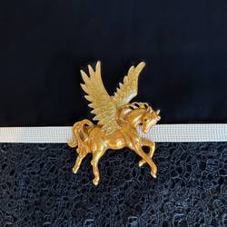 2026  干支　午年【馬】ペガサス帯留め.:*・゜(ブローチ変更可) 6枚目の画像