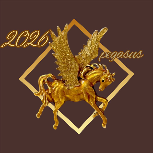 2026  干支　午年【馬】ペガサス帯留め.:*・゜(ブローチ変更可) 1枚目の画像