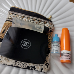 数量限定【12㌢】360°インド刺繍のファスナーポーチ　ベルベットペイズリー　 5枚目の画像