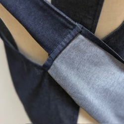 バッククロスのかぶるだけエプロン☆ソフトデニム☆綿＋ポリエステルだからシワになりにくい！（濃ネイビー） 9枚目の画像