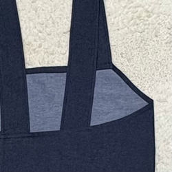 バッククロスのかぶるだけエプロン☆ソフトデニム☆綿＋ポリエステルだからシワになりにくい！（濃ネイビー） 10枚目の画像