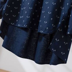 ゆったりとしたシルエットでありながら、きちんと感のあるブラウス　長袖ブラウス　綿麻　251004-1 3枚目の画像