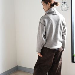 大人カジュアル デザインスフリースプルオーバー：サンドベージュ 3枚目の画像