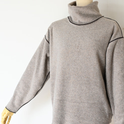 大人カジュアル デザインスフリースプルオーバー：サンドベージュ 11枚目の画像