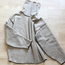 大人カジュアル デザインスフリースプルオーバー：サンドベージュ 10枚目の画像