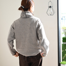 大人カジュアル デザインスフリースプルオーバー：サンドベージュ 4枚目の画像