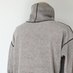 大人カジュアル デザインスフリースプルオーバー：サンドベージュ 8枚目の画像