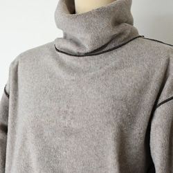 大人カジュアル デザインスフリースプルオーバー：サンドベージュ 7枚目の画像