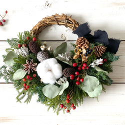 ⌘ クリスマスリース ⌘ 森のクリスマスリース 森の中の大きなクリスマスリース リース Rosa Cherry 通販 16731881
