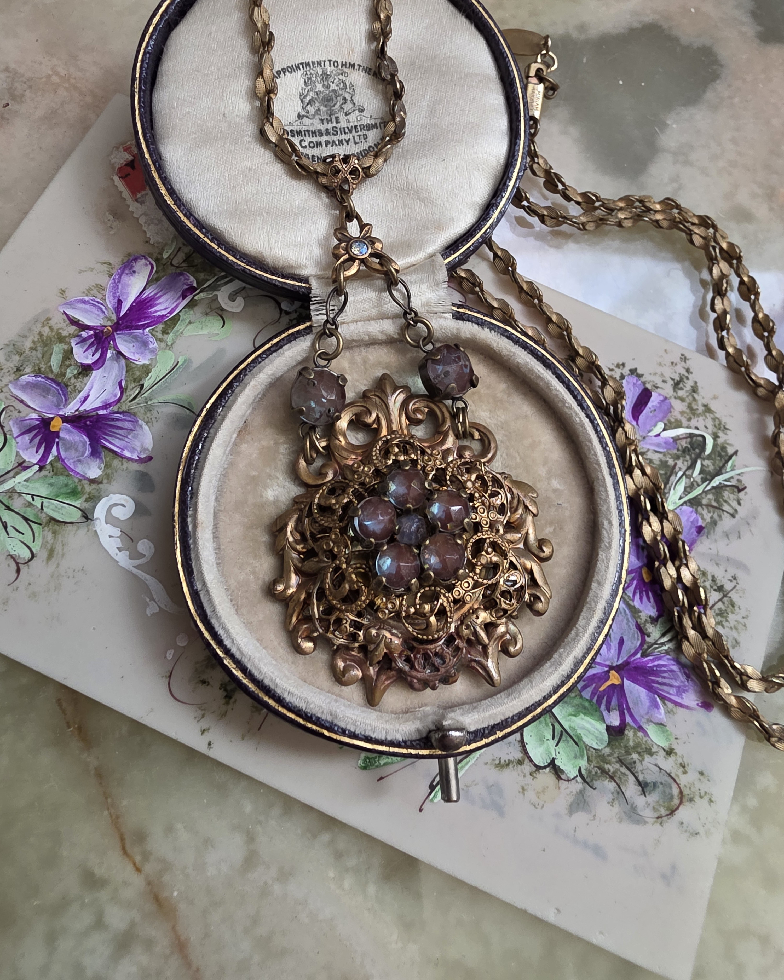 アンティークサフィレットネックレス　+　ミリアムハスケルのチェーン　セット