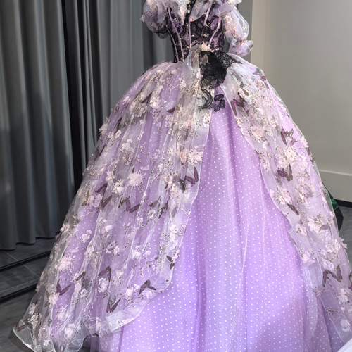 紫 ゴージャススタイル美しい 花レース キラキラのスパンコール カラー