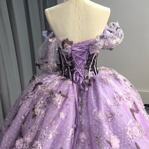 紫 ゴージャススタイル美しい 花レース キラキラのスパンコール カラー