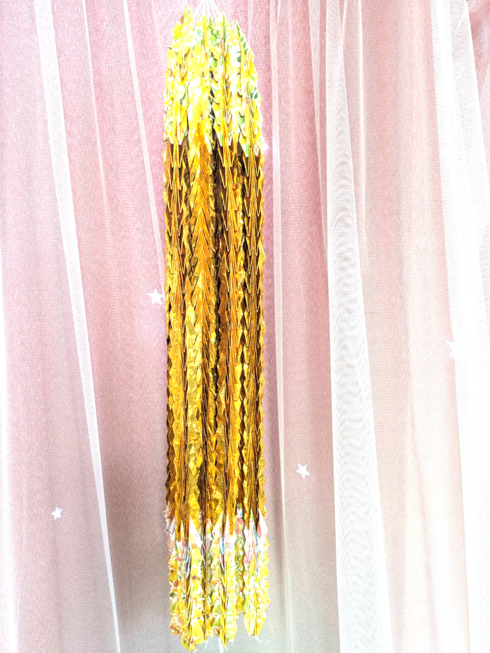 鶴　願掛け　インテリア　フック式　吊り下げ千羽鶴(*´ω`*)❦