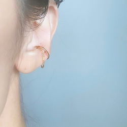 【期間限定】【秋の福袋No.4】イヤーカフ3点セット　Flame &cross pearl &box chain 14枚目の画像