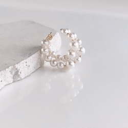 【期間限定】【秋の福袋No.4】イヤーカフ3点セット　Flame &cross pearl &box chain 15枚目の画像