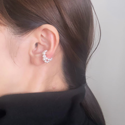 【期間限定】【秋の福袋No.4】イヤーカフ3点セット　Flame &cross pearl &box chain 12枚目の画像