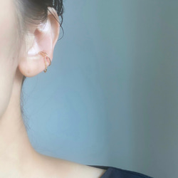 【期間限定】【秋の福袋No.4】イヤーカフ3点セット　Flame &cross pearl &box chain 16枚目の画像