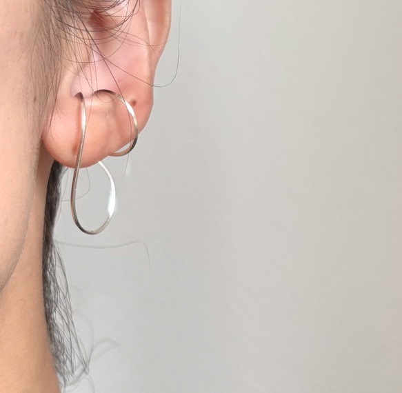 【期間限定】【秋の福袋No.4】イヤーカフ3点セット　Flame &cross pearl &box chain 5枚目の画像