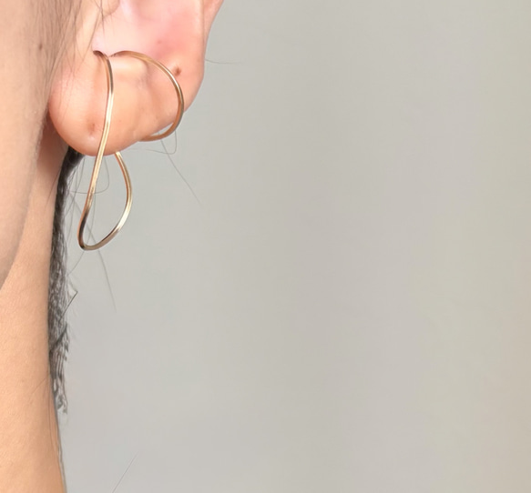 【期間限定】【秋の福袋No.4】イヤーカフ3点セット　Flame &cross pearl &box chain 3枚目の画像