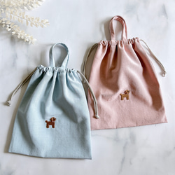 サイズが選べる巾着袋【S・M・L・LL】名入れ✨トイプードル・刺繍