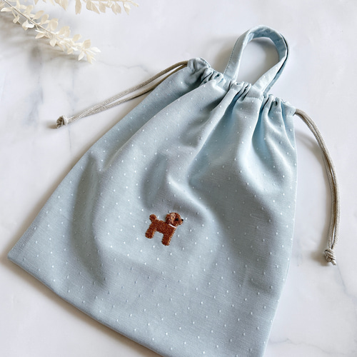 サイズが選べる巾着袋【S・M・L・LL】名入れ✨トイプードル・刺繍