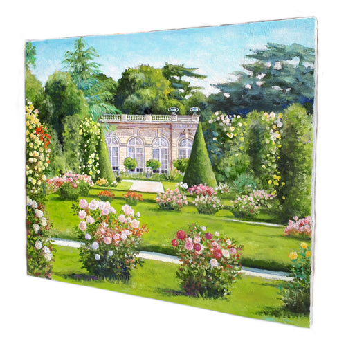 一点物】『 旅の余白ーバガテル公園 』油絵 F10 油彩 絵画 インテリア