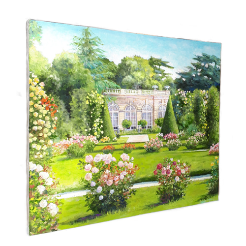 一点物】『 旅の余白ーバガテル公園 』油絵 F10 油彩 絵画 インテリア