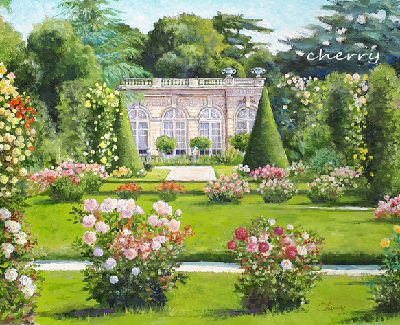 一点物】『 旅の余白ーバガテル公園 』油絵 F10 油彩 絵画 インテリア