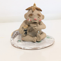 節分 おに 鬼に関することわざ 「鬼の目にも涙」陶人形 陶器 かわいい