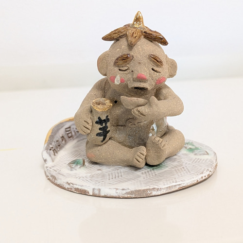 節分 おに 鬼に関することわざ 「鬼の目にも涙」陶人形 陶器 かわいい