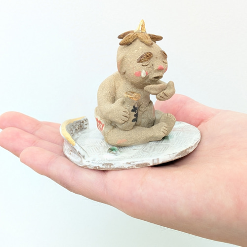 節分 おに 鬼に関することわざ 「鬼の目にも涙」陶人形 陶器 かわいい