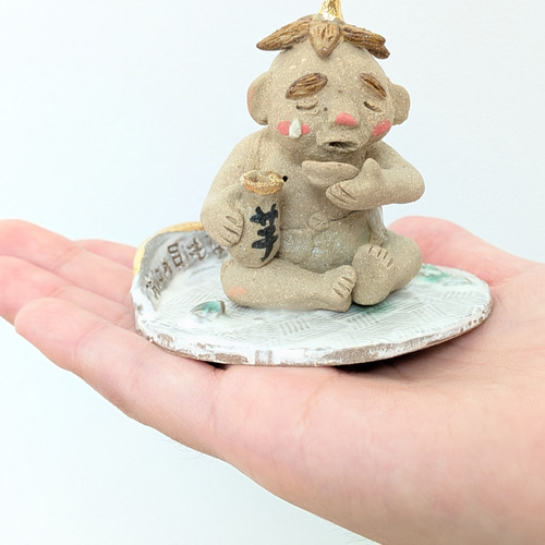 節分 おに 鬼に関することわざ 「鬼の目にも涙」陶人形 陶器 かわいい