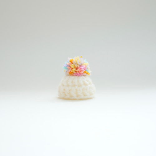 ミニポンポン帽子 ニット帽 パステル キャンディ シルバニア アザラシ