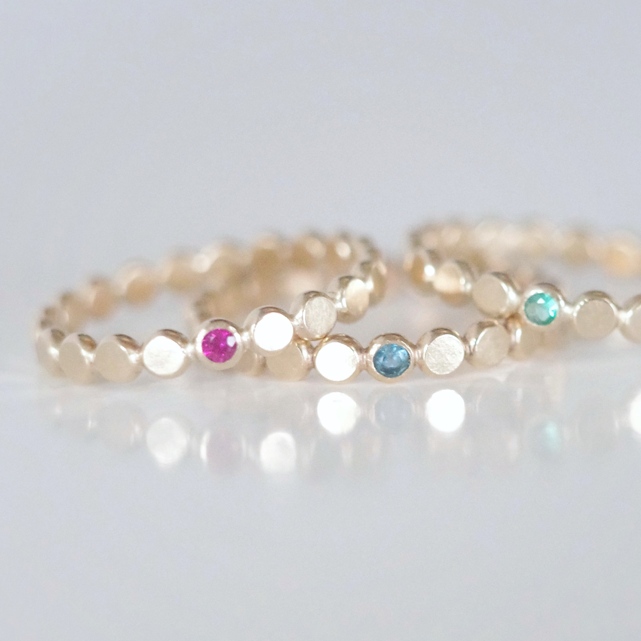 《選べる誕生石》ドットリング 14kgf ピンキーリング対応 ロンドンブルートパーズ 11月誕生石 ご褒美 ギフト