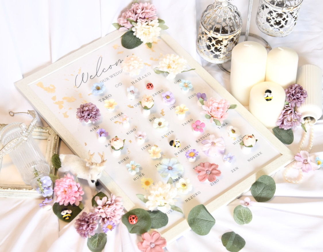 《再販×7》【参加型/名入れ】お花の結婚証明書/参加者リスト［flower collection］