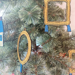 刺繍フレームのオーナメント（スクエア＆オーバル6個セット）【送料無料】 3枚目の画像