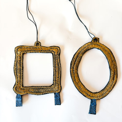 刺繍フレームのオーナメント（スクエア＆オーバル6個セット）【送料無料】 2枚目の画像