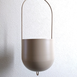 ●数量限定●　”ブライダルベール　軽量ハンギング鉢カバーセット（グレージュ・マットホワイト）"観葉植物　吊り下げ　ヘデラ 11枚目の画像