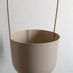 ●数量限定●　”ブライダルベール　軽量ハンギング鉢カバーセット（グレージュ・マットホワイト）"観葉植物　吊り下げ　ヘデラ 12枚目の画像