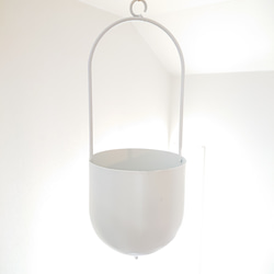 ●数量限定●　”ブライダルベール　軽量ハンギング鉢カバーセット（グレージュ・マットホワイト）"観葉植物　吊り下げ　ヘデラ 14枚目の画像