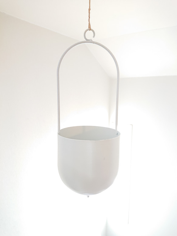 ●数量限定●　”ブライダルベール　軽量ハンギング鉢カバーセット（グレージュ・マットホワイト）"観葉植物　吊り下げ　ヘデラ 14枚目の画像