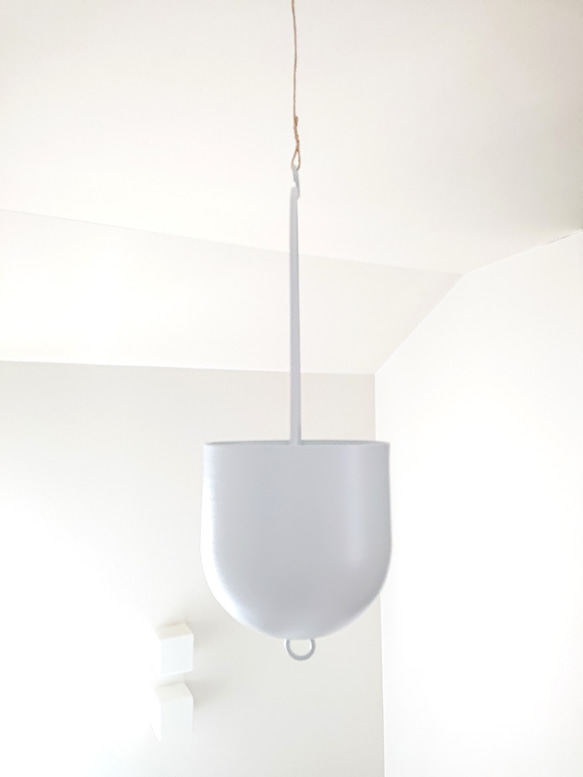 ●数量限定●　”ブライダルベール　軽量ハンギング鉢カバーセット（グレージュ・マットホワイト）"観葉植物　吊り下げ　ヘデラ 16枚目の画像