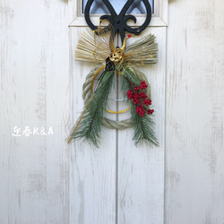 しめ縄　お正月飾り　水引飾り　水引リース　鶴水引 8枚目の画像