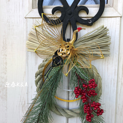 しめ縄　お正月飾り　水引飾り　水引リース　鶴水引 6枚目の画像