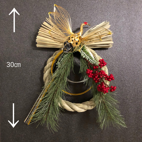 しめ縄　お正月飾り　水引飾り　水引リース　鶴水引 5枚目の画像