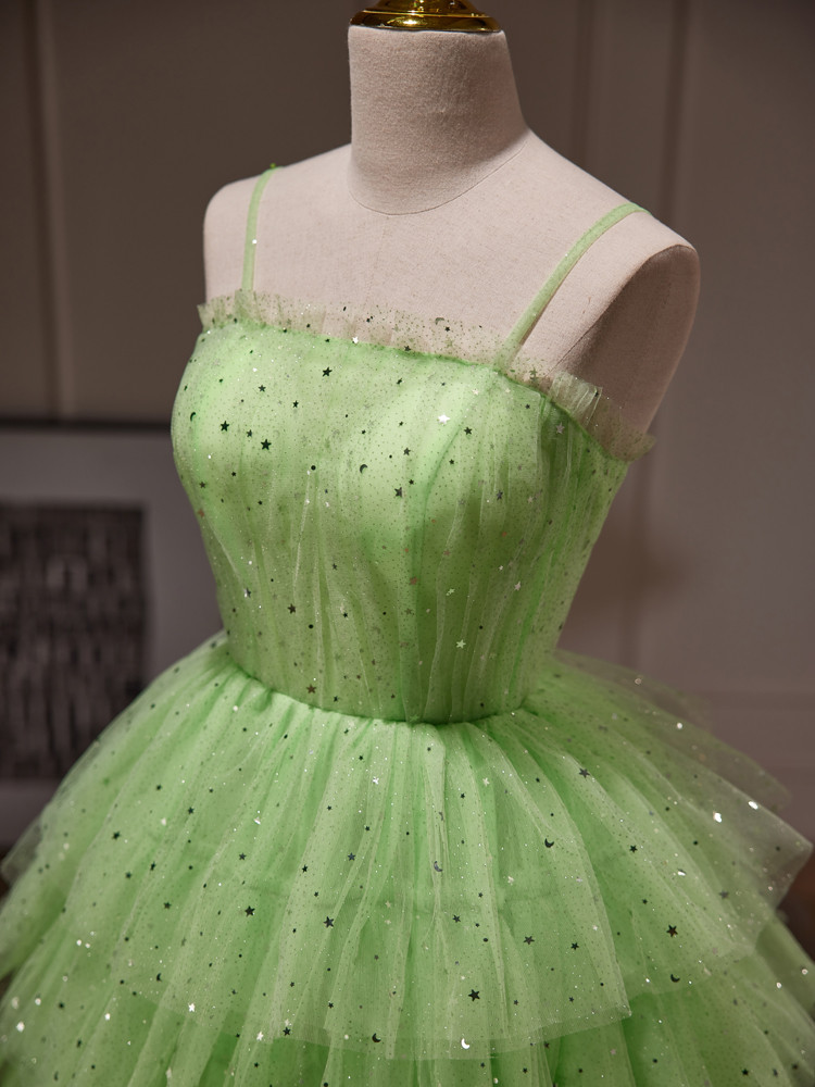 緑 ふわふわ オフショルダー ショート丈 可愛い プリンセス パーティードレス 二次会 ウェディングドレス LJ-597
