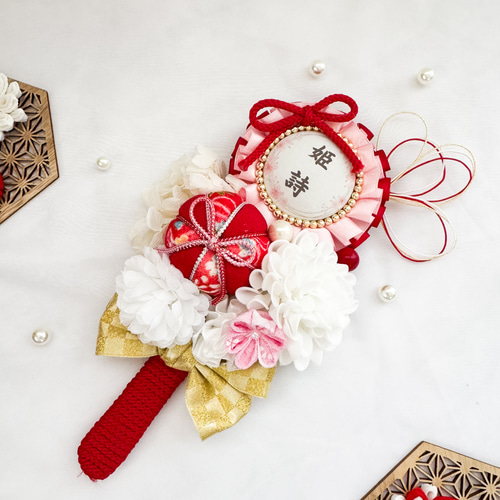 赤色羽子板】七五三 羽子板 名入れ お宮参り 100日祝い ひな祭り