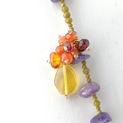 【実りの秋】チャロアイト　イエロアンバー　マンテルネックレス 6枚目の画像