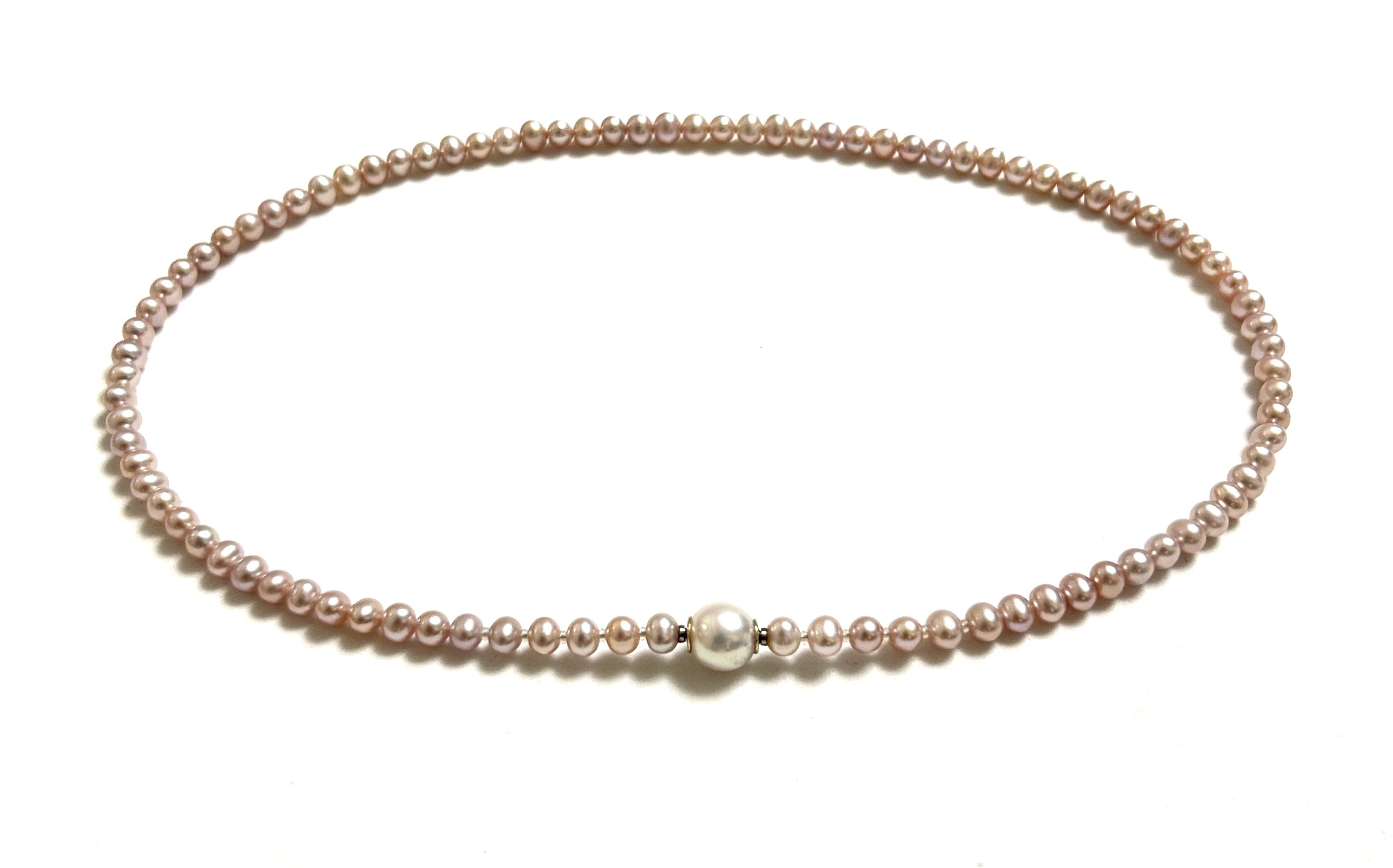 ワイズグレースNo.310 【特許・着せ替え】ピンキッシュパープル天然色淡水パール×アコヤ真珠Linkネックレス 11,858円